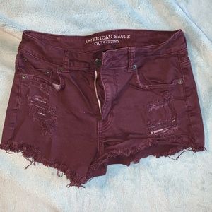 AMERICAN EAGLE CRANBERRY HIGH WAISTED SHORTS!!!